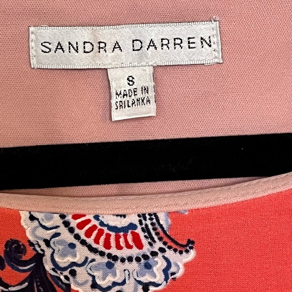 Sandra Darren women’s size 8 Paisley, coral color and blue - Picture 2 of 6